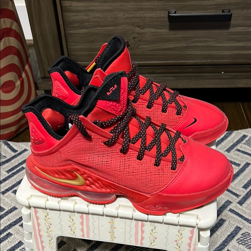 Nike Red and Black Sneakers with Air Max Cushioning